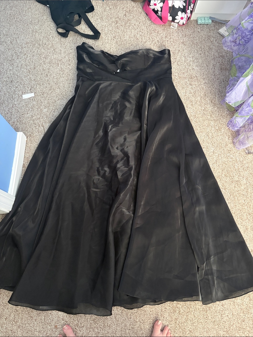 Strapless Black Evening Dress - Classic A-Line